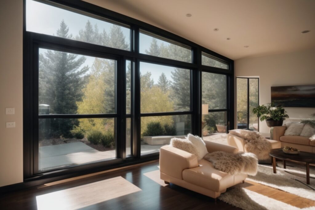 Denver home with heat reduction window film, showing cooler, shaded interior
