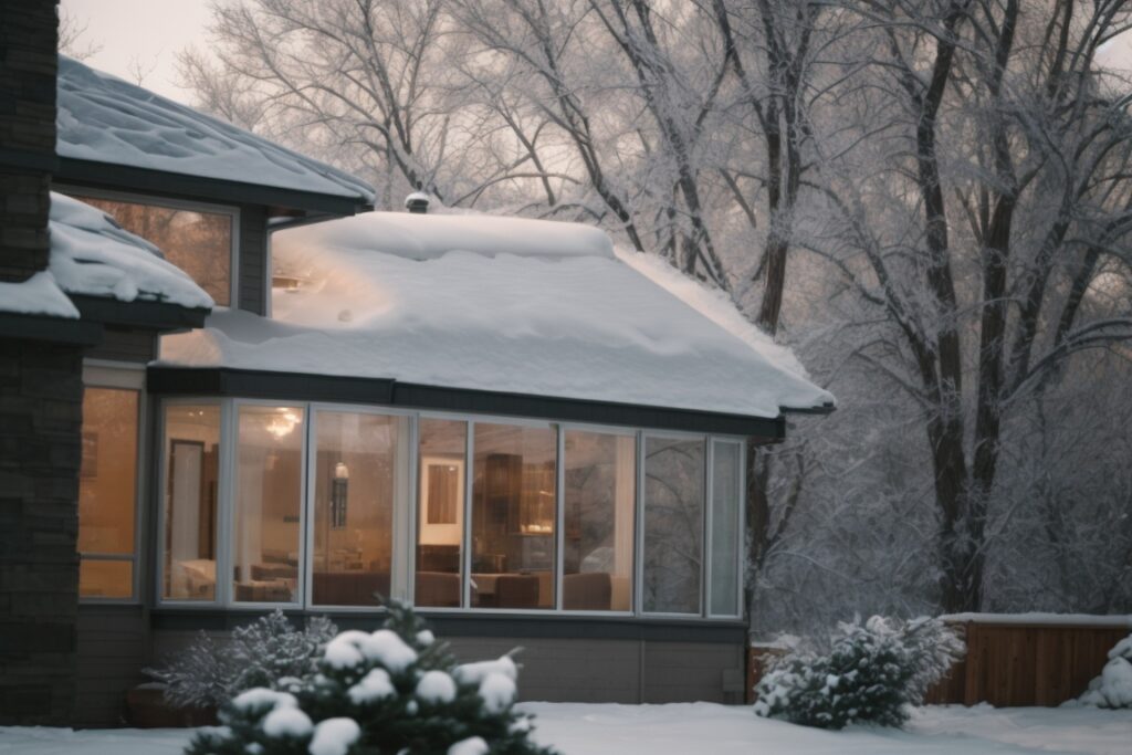 Denver home with insulating window film during winter