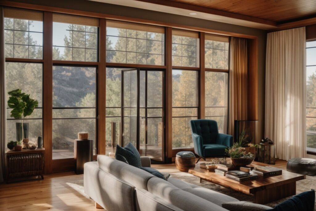 Denver home interior with heat control window films installed