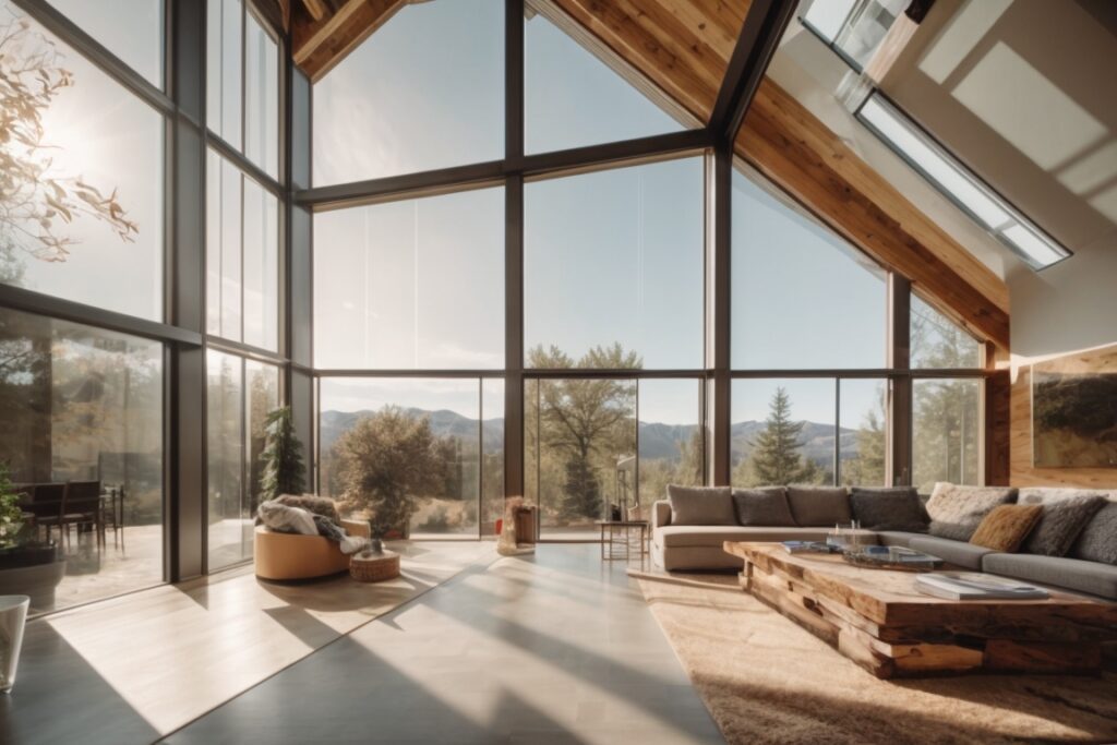 Denver home interior with glare reduction window film installed