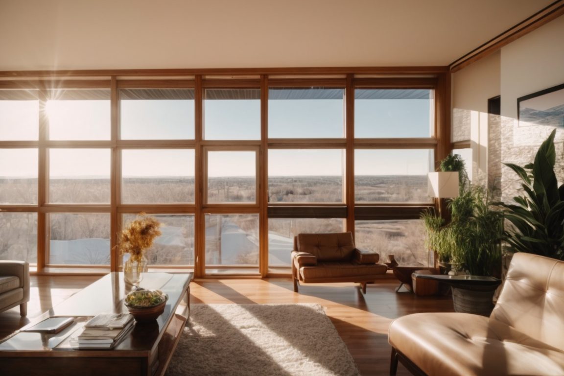 Denver home interior with sunlight filtering through glare window film