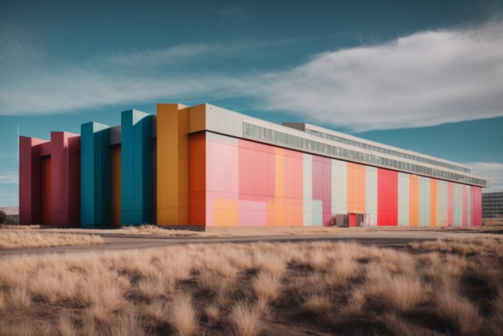 colorful vinyl wrapped building in Denver weather conditions