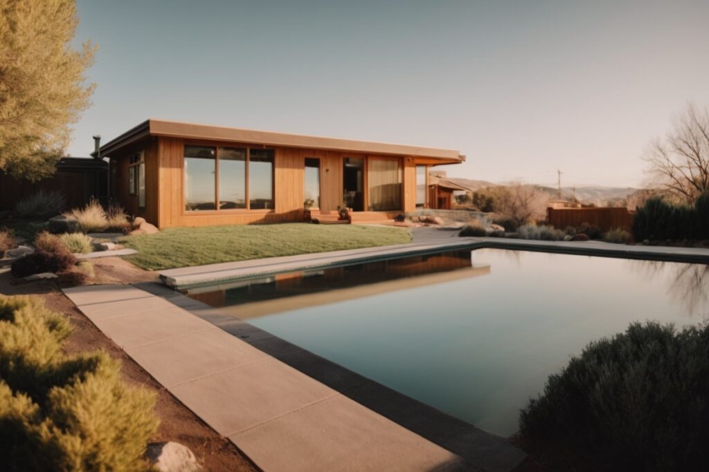 Denver home with opaque, tinted windows reflecting sunlight