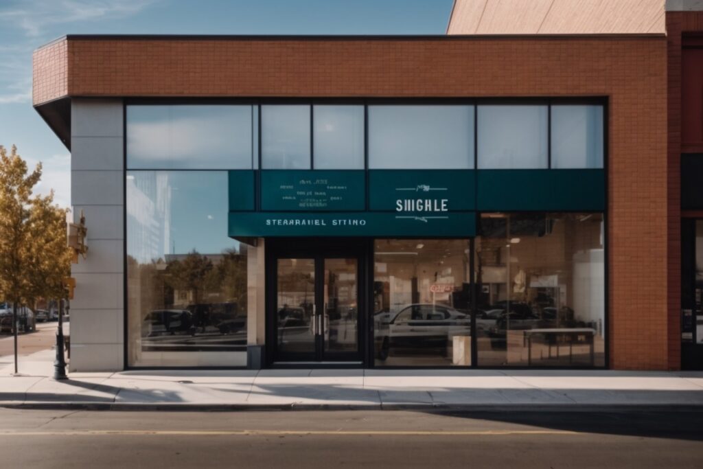 Denver retail storefront with custom window films enhancing aesthetic appeal and UV protection
