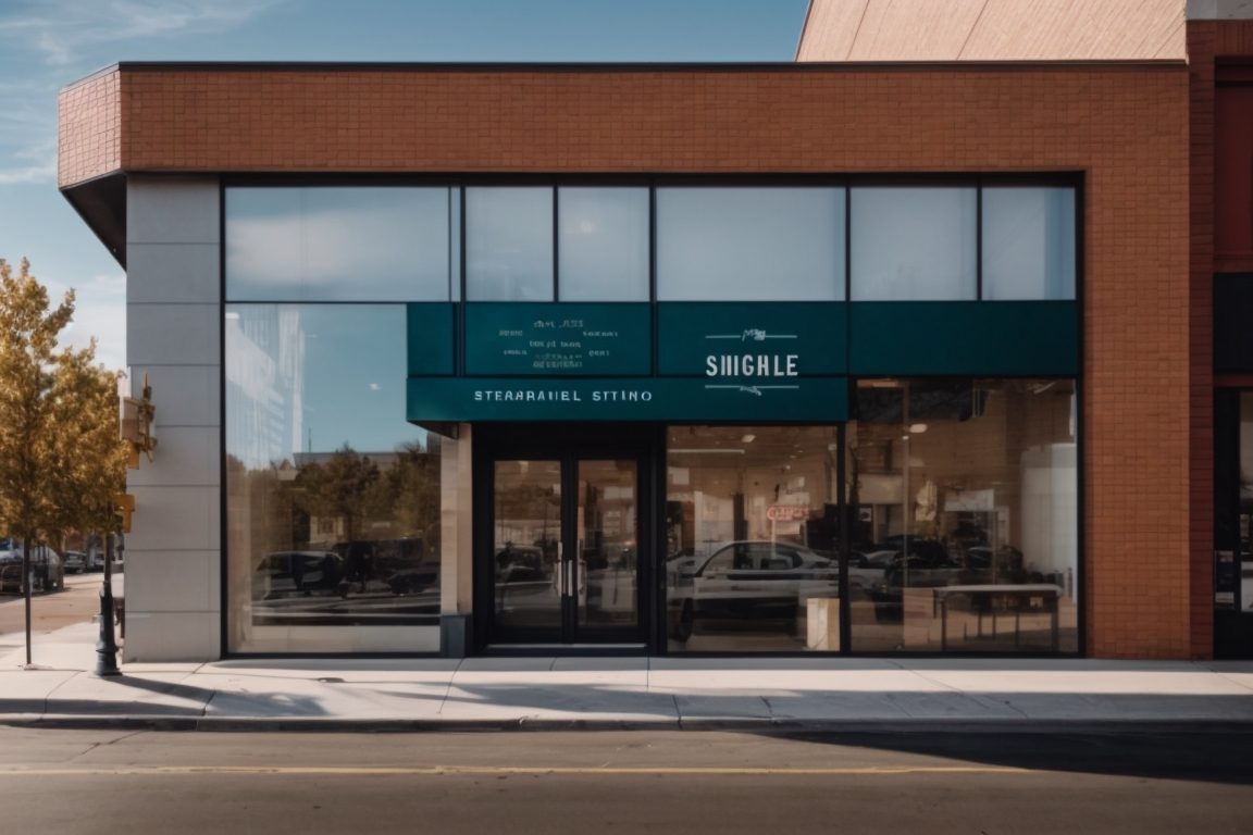 Denver retail storefront with custom window films enhancing aesthetic appeal and UV protection