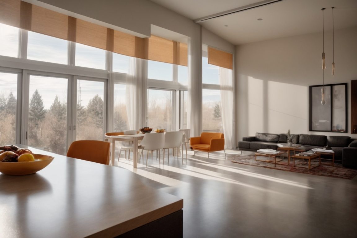 Denver home interior with opaque frosted window film