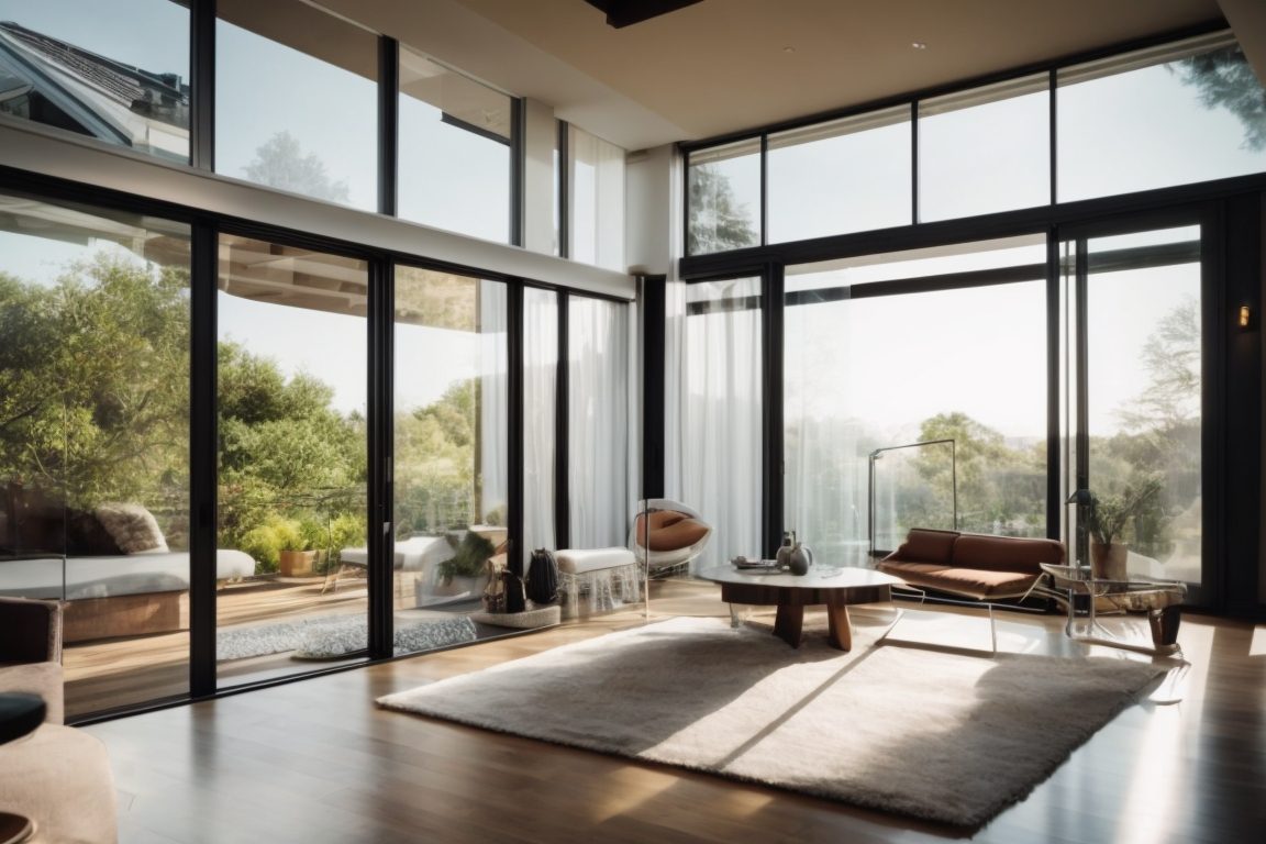 modern home interior showing UV protection with climate control window film