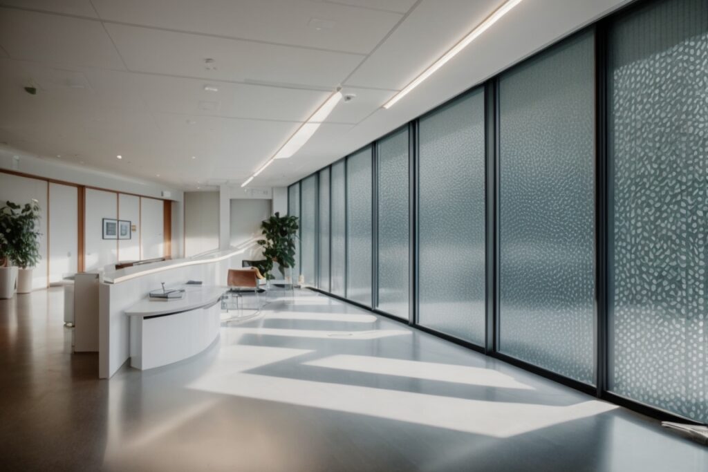 interior office with opaque decorative window film, Denver